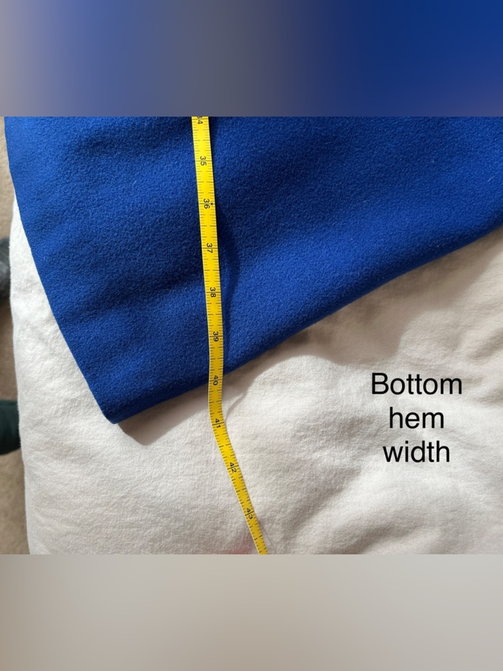 cobalt blue unique A-Line Notched Collar wool and cashmere fitted long coat - Picture 8 of 15